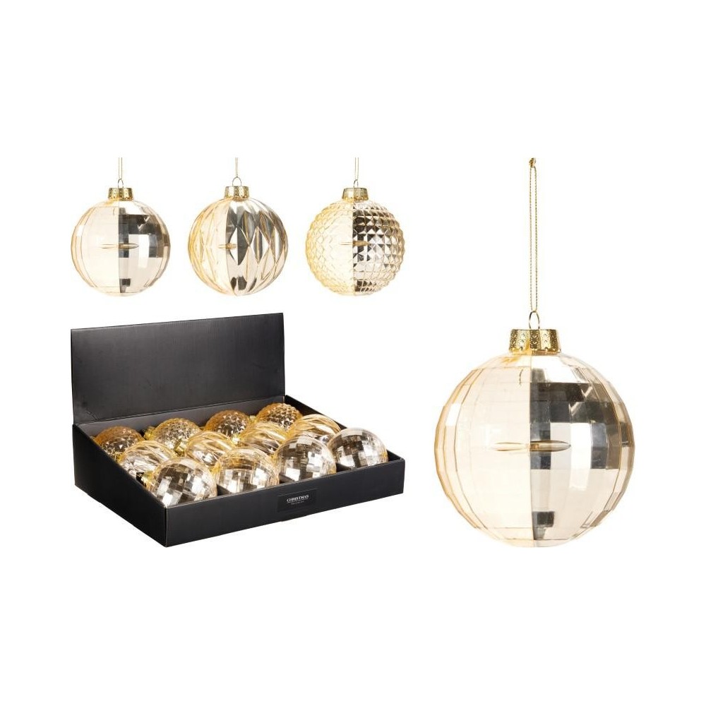 SFERA VETRO ORO PENDENTE D.10 3 ASSORTITI